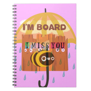 Caderno Espiral Sinto sua falta na chuva. Estou entediado.