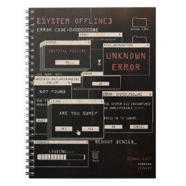 Caderno Espiral Sistema Offline - Design Techno-Brutalist