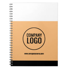 Caderno Espiral Site da Logotipo da Empresa Preta da Moderna Peach