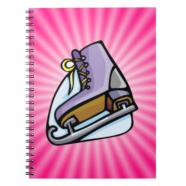 Caderno Espiral Skate de gelo rosa (Frente)