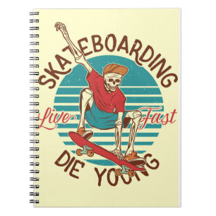 Caderno Espiral Skateboarder Live Fast