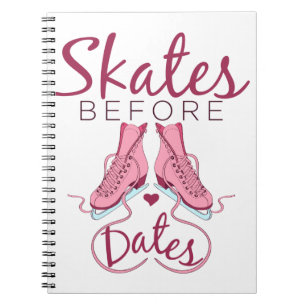 Caderno Espiral Skates Antes De Datas Fecho Figura Ice Patinador