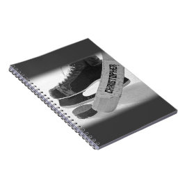 Caderno Espiral Skates Negros de Hockey Personalizados