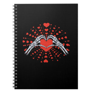 Caderno Espiral Skeleton Dia de os namorados de Mão Engraçado 2025
