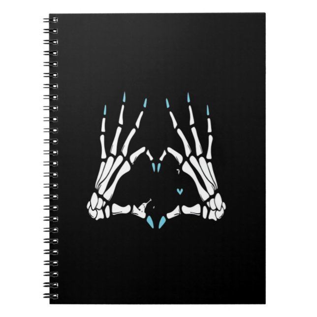 Caderno Espiral Skeleton Halloween Clássico da Mão (Frente)