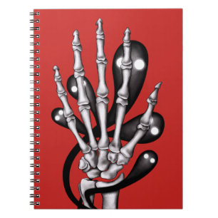 Caderno Espiral Skeleton Hand com Fantasmas