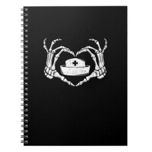 Caderno Espiral Skeleton Hand Heart Lpreguiçoso Halloween Costume