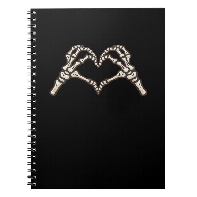 Caderno Espiral Skeleton Hand Hearts Design (Frente)