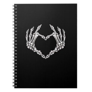 Caderno Espiral Skeleton Heart And Hands Gothic Halloween Costume
