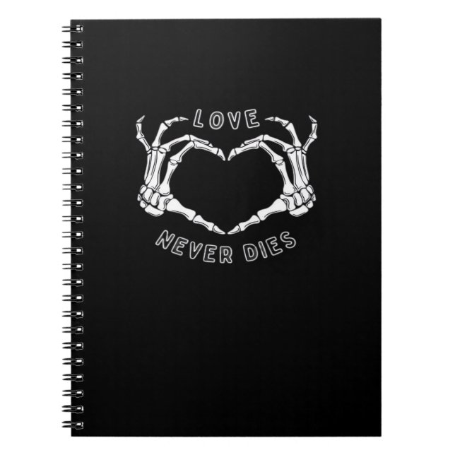Caderno Espiral Skeleton Heart Mãos Engraçadas e Clássicas (Frente)