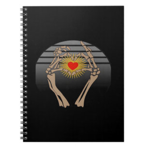 Caderno Espiral Skeleton Mãos Fazer Um Cardíaco Clássico