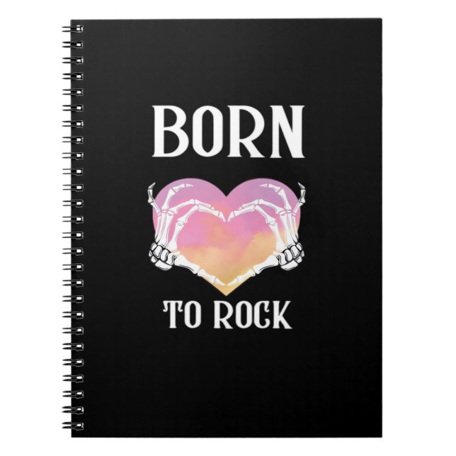 Caderno Espiral Skeleton Mãos Gráfico Cardíaco Para Clássico (Frente)