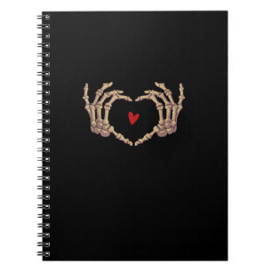 Caderno Espiral Skeleton Mãos Mulheres Mãos Esqueléticas Dia das B