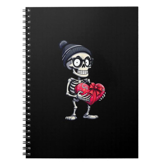 Caderno Espiral Skeleton Men Engraçados Mulheres Namorados do cora (Frente)