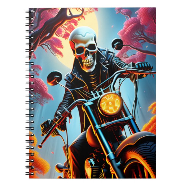 Caderno Espiral Skeleton percorrendo a caverna do fogo (Frente)