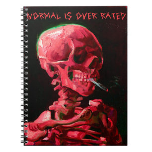 Caderno Espiral Skeleton with Burning Cigarette by Van Gogh