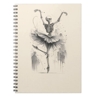 Caderno Espiral Skeletons Dançantes Notebook Prima Ballerina Balé
