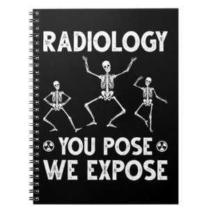 Caderno Espiral Skeletons Dançantes Xray Radiologia Humor