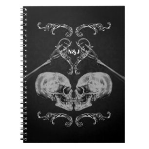Caderno Espiral Skeletons Vintage Black