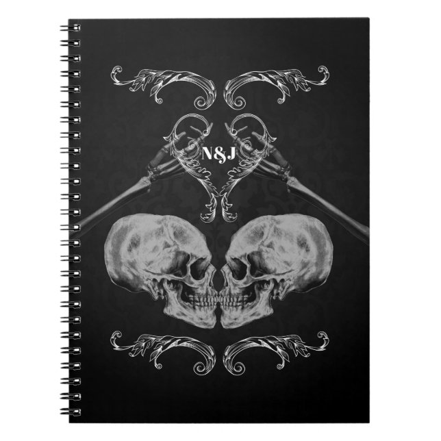 Caderno Espiral Skeletons Vintage Black (Frente)