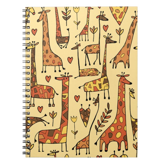 Caderno Espiral Sketch Giraffe, Design De Diversão Sem Olho. (Frente)
