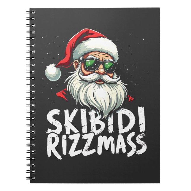 Caderno Espiral Skibidi Rizzmas Engraçado Gen Alpha Slang Natal (Frente)
