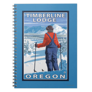 Caderno Espiral Skier Adminning - Timberline Lodge, Oregon