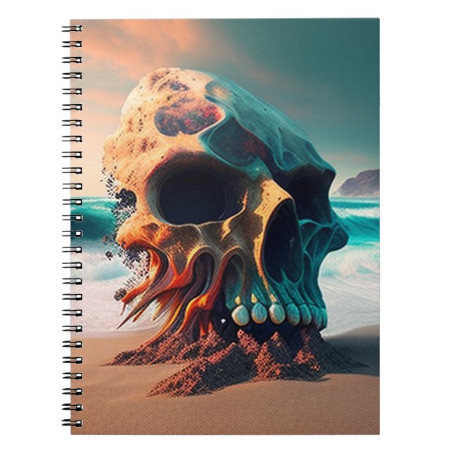 Caderno Espiral Skull on the Beach (Frente)
