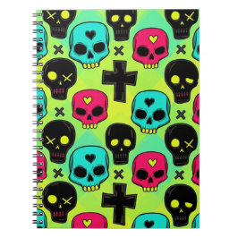 Caderno Espiral Skull Pattern