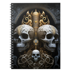 Caderno Espiral Skulls Gótica Horror Gótico Arte Surreal
