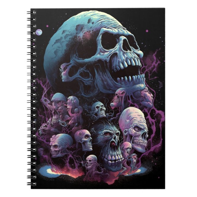 Caderno Espiral Skulls Monstros Horror Art (Frente)