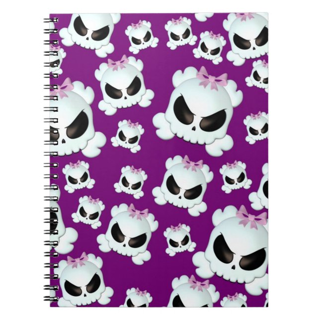 Caderno Espiral Skullz feminino (Frente)