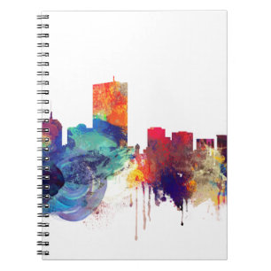 Caderno Espiral Skyline da aguarela de Boston