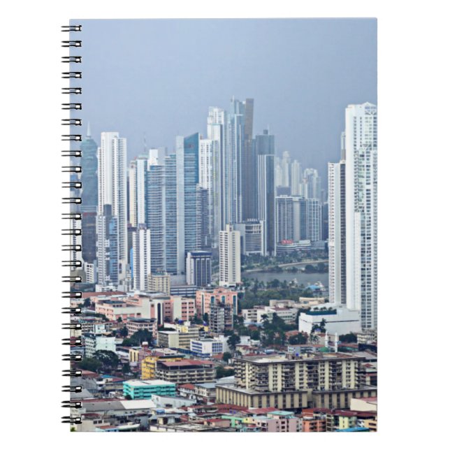 Caderno Espiral Skyline da Cidade do Panamá (Frente)