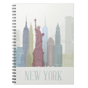 Caderno Espiral Skyline de Nova York