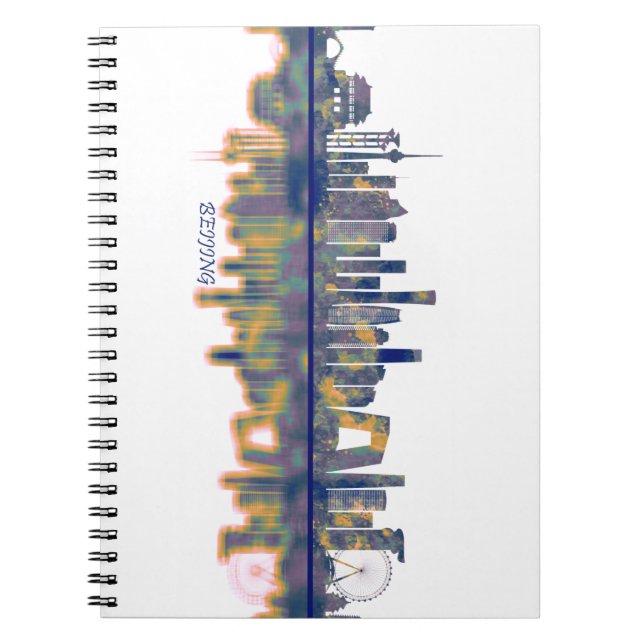 Caderno Espiral Skyline de Pequim (Frente)