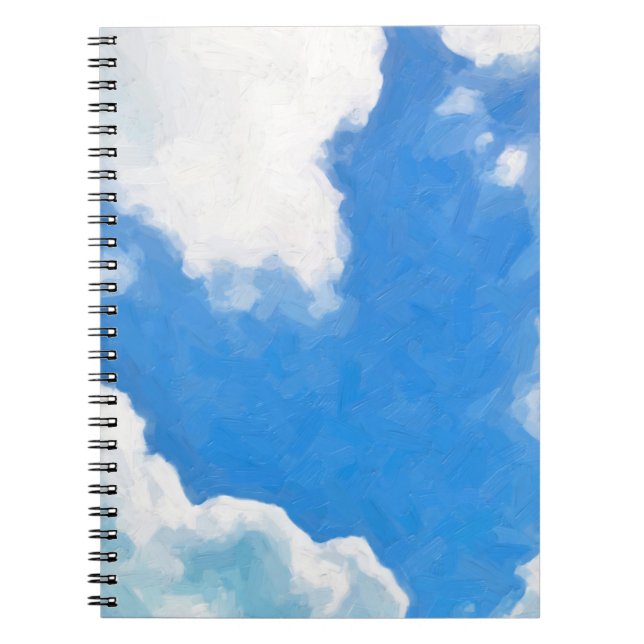 Caderno Espiral Skysky,pintura,cena,primavera,azul,arte,fino,abstr (Frente)