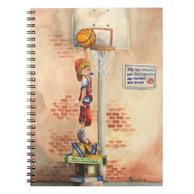 Caderno Espiral Slam Dunk no basquetebol de Jay Throckmorton (Frente)