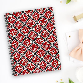 Caderno Espiral Slavic Ethnic Embroidery, Balkan Traditional