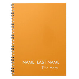 Caderno Espiral Sleek Simple orange Custom 