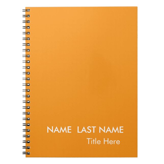 Caderno Espiral Sleek Simple orange Custom  (Frente)