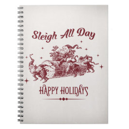Caderno Espiral Sleigh Todo dia Natal Vintage