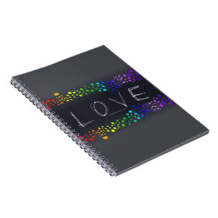 Caderno Espiral SlipperyJoe ama bolhas vermelho laranja amarelo ve