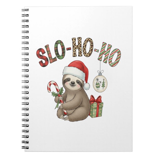 Caderno Espiral Slo Ho Xmas Sloth (Frente)
