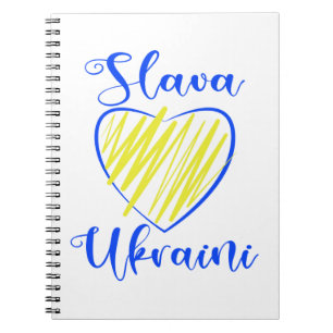 Caderno Espiral Slogan Slava Ucraniano Glória à Ucrânia