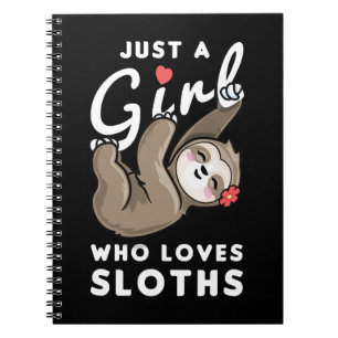 Caderno Espiral Sloth Apenas Uma Menina Que Ama 209 preguiças
