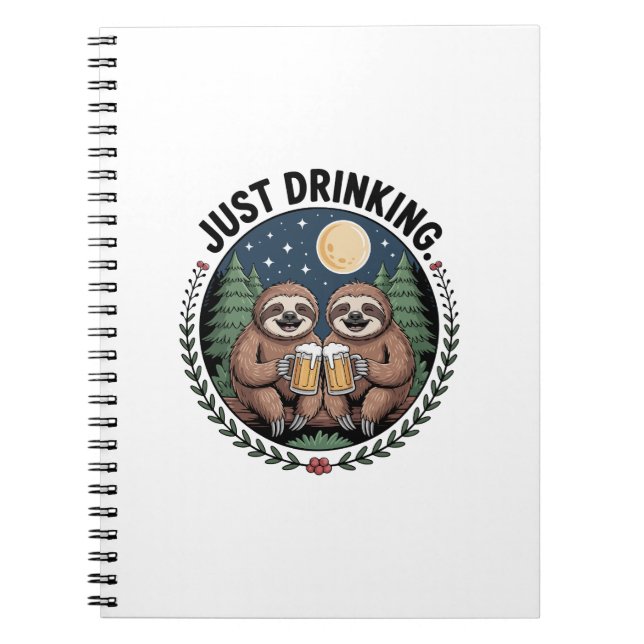 Caderno Espiral Sloth Hiking com a Equipe de Bebendos (Frente)