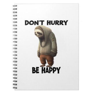 Caderno Espiral Sloth Não Se Depressa Seja Feliz