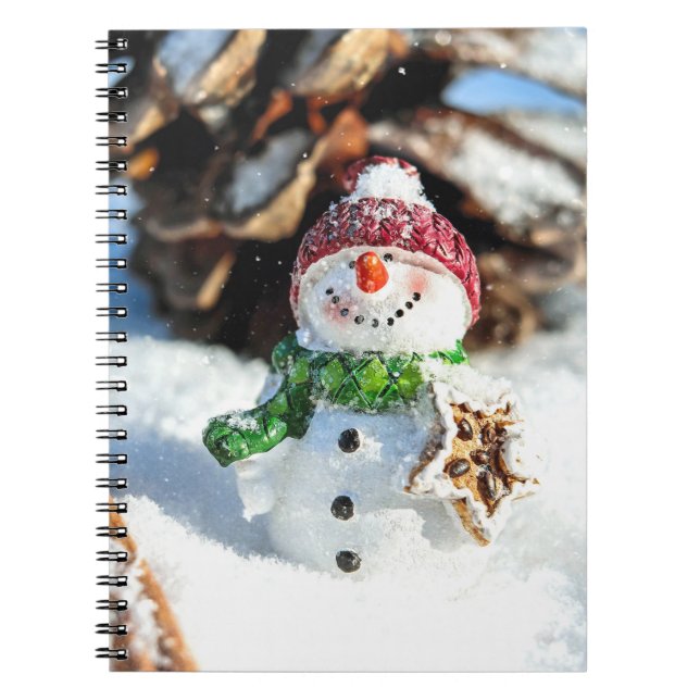 Caderno Espiral Smiley Little Snowman Em Red Hat (Frente)