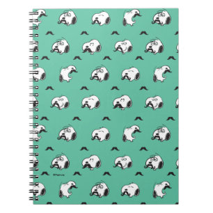 Caderno Espiral Snoopy Mustaches & Teal Patterno